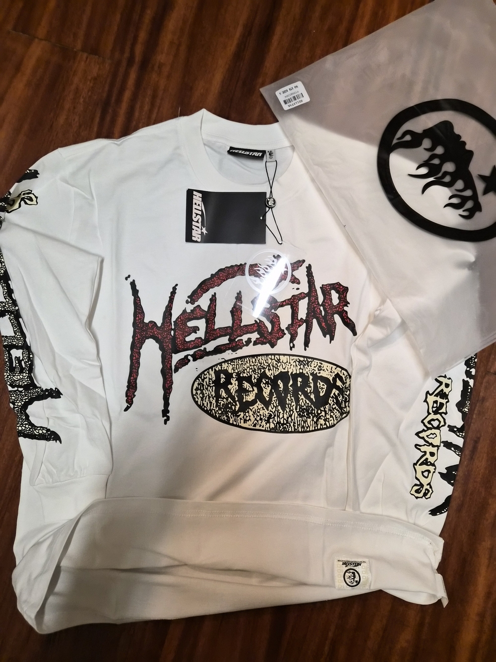Hellstar Records White Graphic Long-Sleeve Shirt